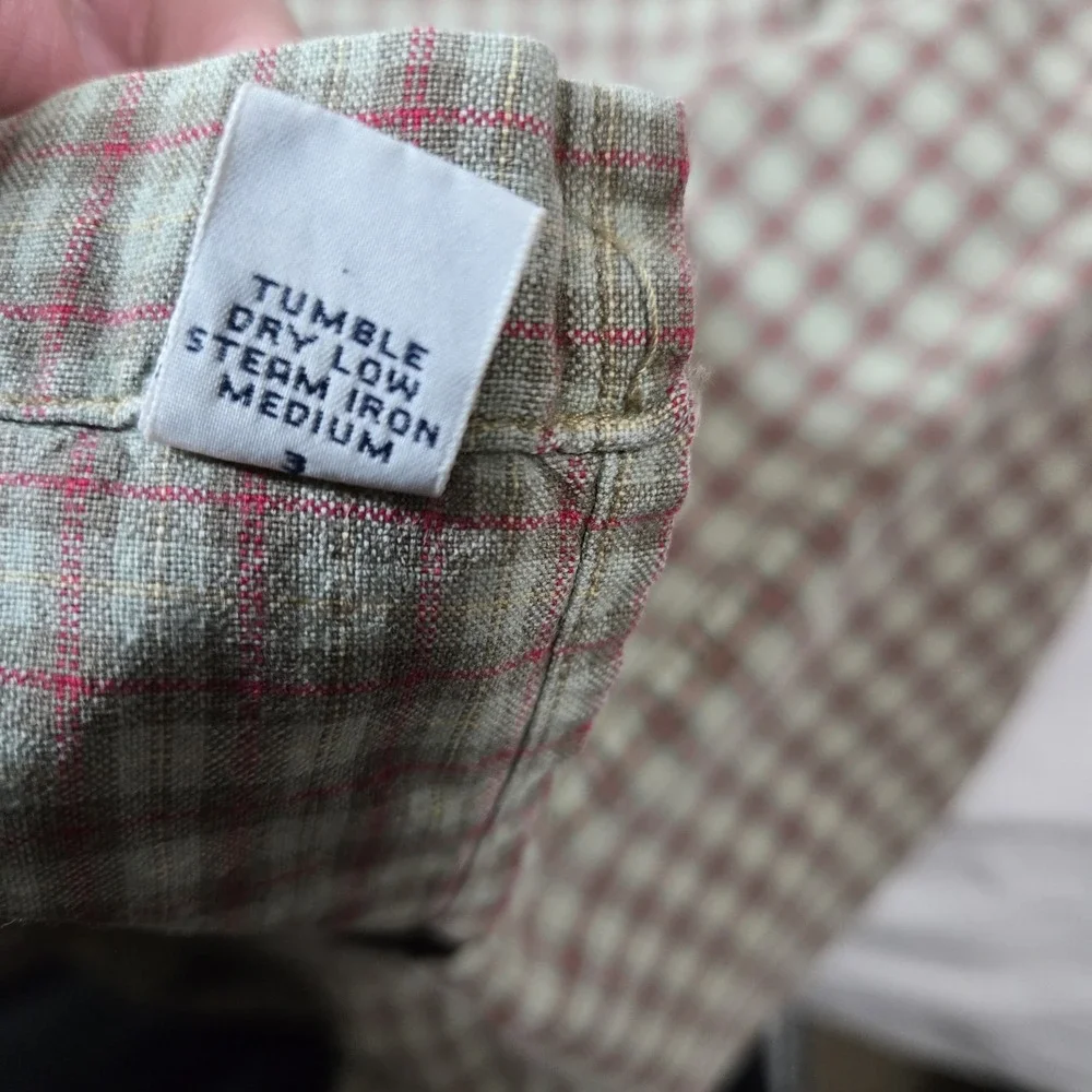 VTG Polo Ralph Lauren Adams Shirt Mens XL Tan Check  Loop Collar Short Sleeve‎